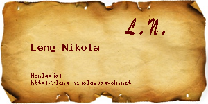 Leng Nikola névjegykártya